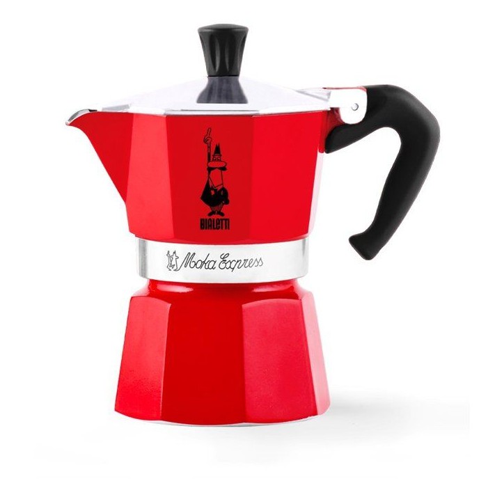 Cafetiere italienne - BIALETTI - La Mokina - Tous feux sauf induction - 1 tasse - 40 ml - Rouge