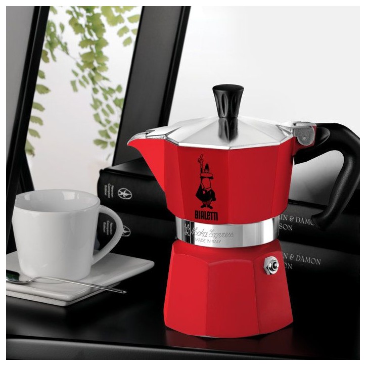 Cafetiere italienne - BIALETTI - La Mokina - Tous feux sauf induction - 1 tasse - 40 ml - Rouge