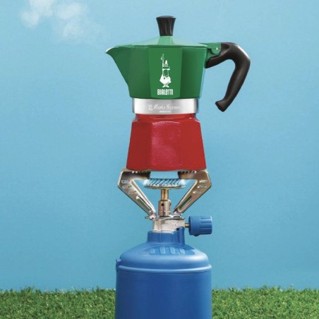 Cafetiere italienne - BIALETTI - Moka Express Italia - Tous feux sauf induction - 3 tasses - 100 ml - Vert / Rouge