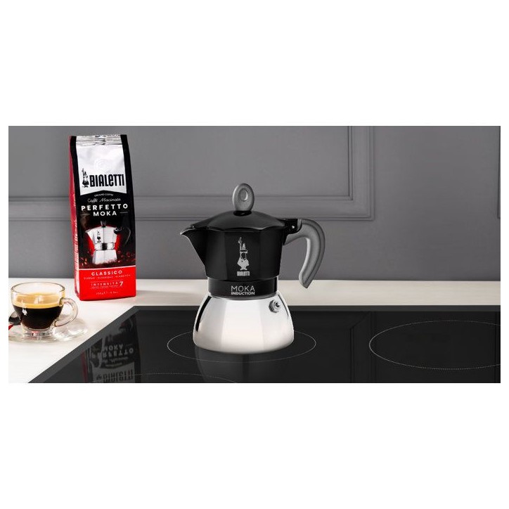 Cafetiere italienne - BIALETTI - MOKA Induction - 4 tasses - 150 ml - Noir