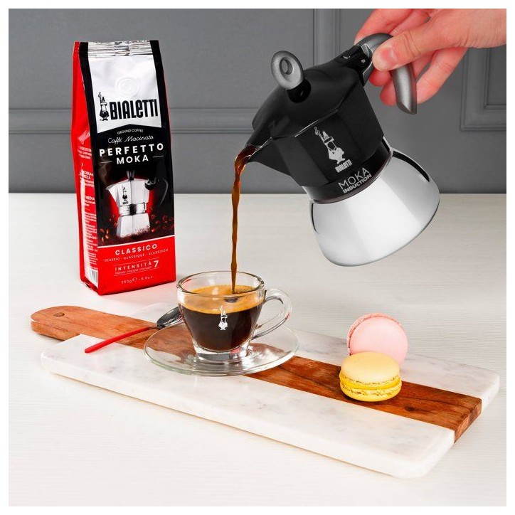Cafetiere italienne - BIALETTI - MOKA Induction - 4 tasses - 150 ml - Noir