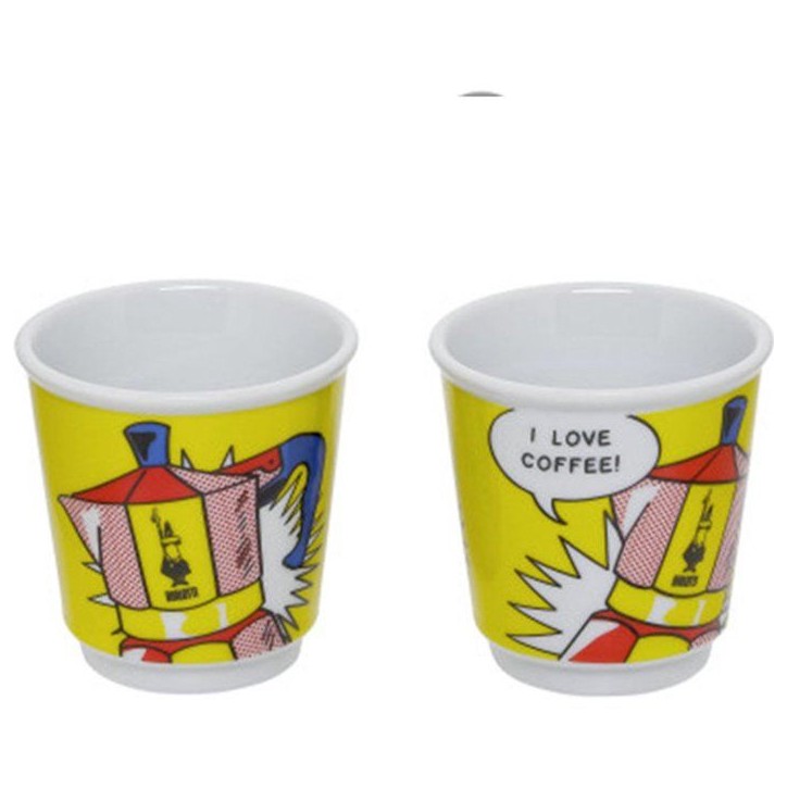 Set cafetiere italienne + 2 tasses - BIALETTI - Mini-express LICHTENSTEIN - 100 ml - Inox / Jaune Set cafetiere italienne + 2 tasses - BIALETTI - Mini-express LICHTENSTEIN - 100 ml - Inox / Jaune