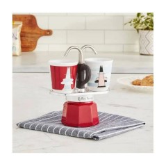 Set cafetiere italienne + 2 tasses - BIALETTI - Mini-express MAGRITTE