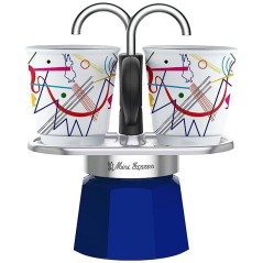Set cafetiere italienne + 2 tasses - BIALETTI - Mini-express KANDINSKY
