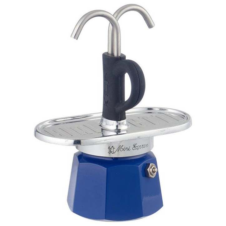 Set cafetiere italienne + 2 tasses - BIALETTI - Mini-express KANDINSKY - 100 ml - Inox / Bleu Set cafetiere italienne + 2 tasses - BIALETTI - Mini-express KANDINSKY - 100 ml - Inox / Bleu