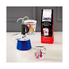 Set cafetiere italienne + 2 tasses - BIALETTI - Mini-express KANDINSKY