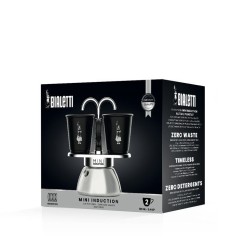 Set cafetiere italienne + 2 tasses - BIALETTI - Mini-induction - 100 m