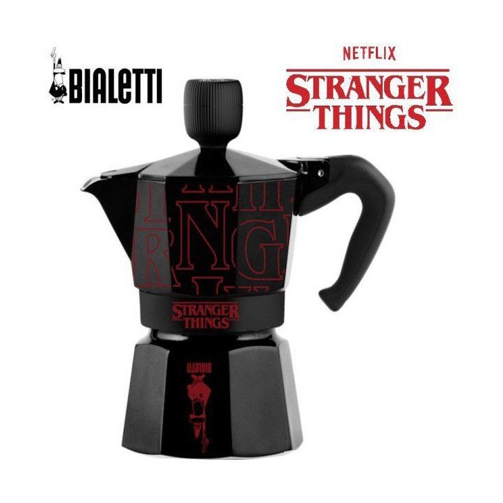 Cafetiere italienne - BIALETTI - Moka express - Collection Stranger Things - 6 tasses - 270 ml - Noir / Rouge