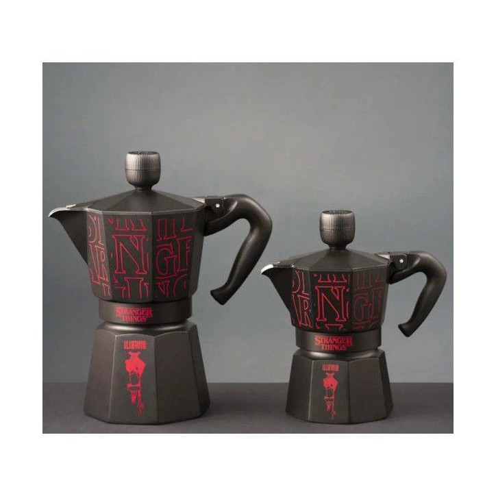 Cafetiere italienne - BIALETTI - Moka express - Collection Stranger Things - 6 tasses - 270 ml - Noir / Rouge