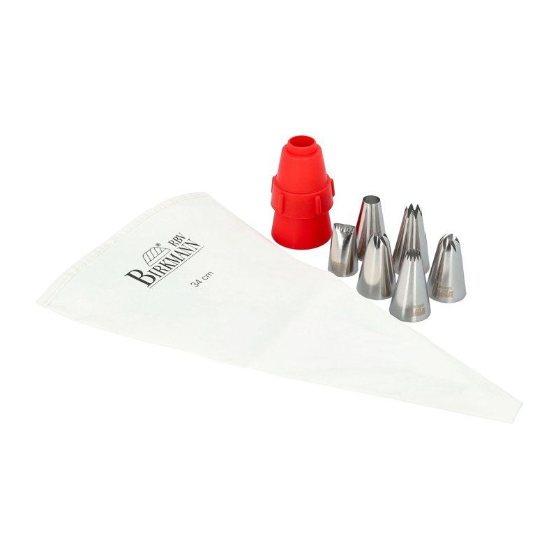 Poche a douille - BIRKMANN - EASY BAKING - Tissu - Inclus 6 douilles +