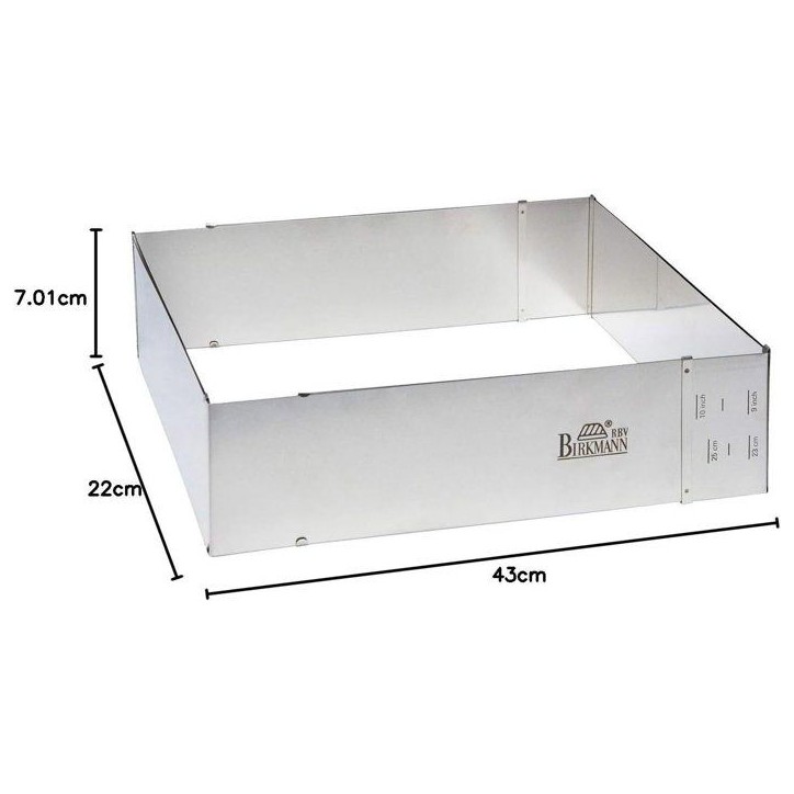 Cadre de cuisson ajustable - BIRKMANN - EASY BAKING - Acier - 22 x 25 a 43 x 48 cm, H 7 cm Cadre de cuisson ajustable - BIRKMANN - EASY BAKING - Acier - 22 x 25 a 43 x 48 cm, H 7 cm