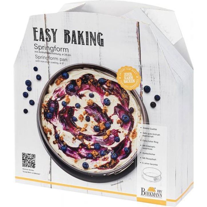 Moule a fond amovible - BIRKMANN - EASY BAKING - Acier carbone - Anti adhésif - 24 x 24 x 9 cm