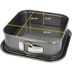 Moule carré a fond amovible - BIRKMANN - EASY BAKING - Acier carbone