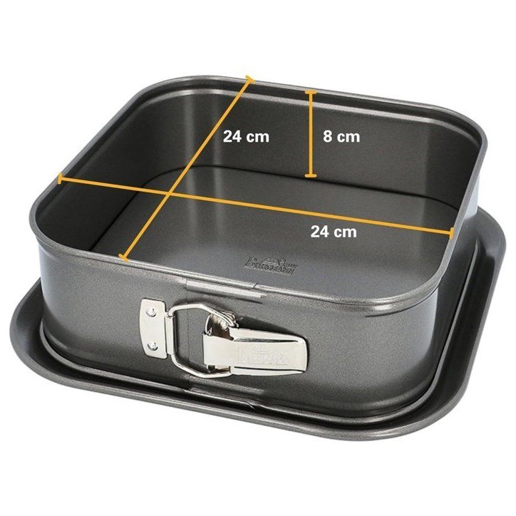 Moule carré a fond amovible - BIRKMANN - EASY BAKING - Acier carbone - Anti adhésif - 24 x 24 x 8 cm Moule carré a fond amovible - BIRKMANN - EASY BAKING - Acier carbone - Anti adhésif - 24 x 24 x 8 cm