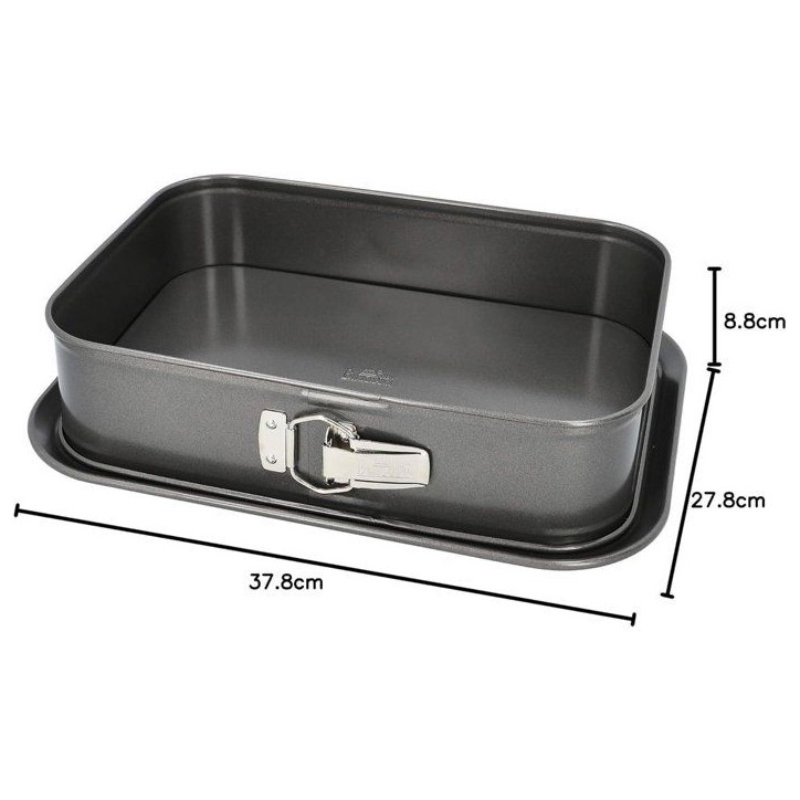 Moule rectangulaire a fond amovible - BIRKMANN - EASY BAKING - Acier carbone - Anti adhésif - 34 x 23,5 x 8 cm