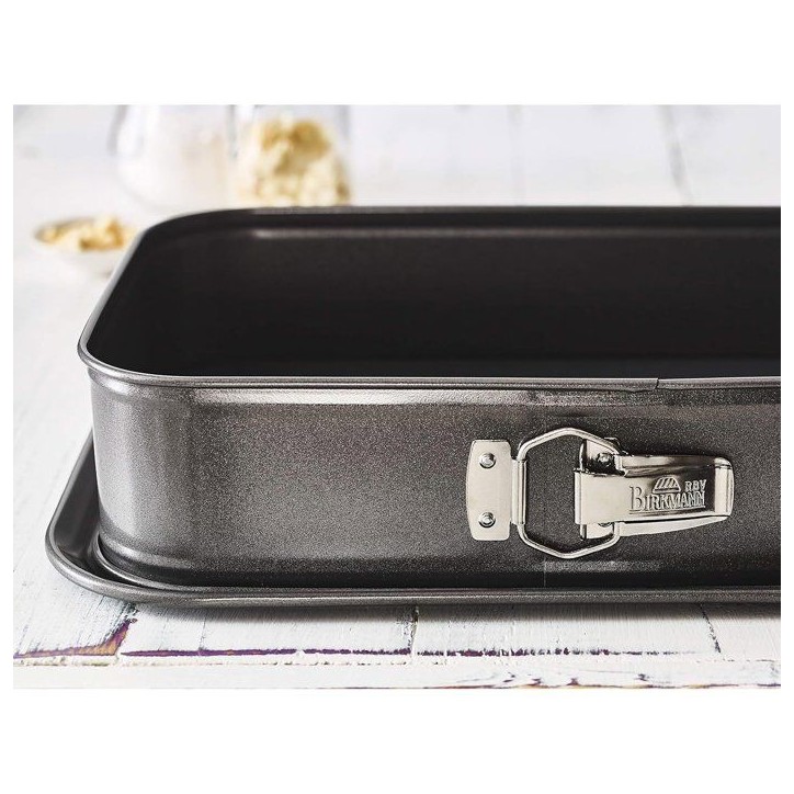 Moule rectangulaire a fond amovible - BIRKMANN - EASY BAKING - Acier carbone - Anti adhésif - 34 x 23,5 x 8 cm