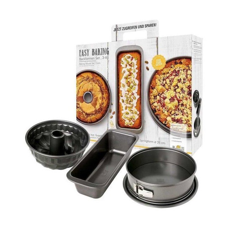 Set moule a pâtisserie - BIRKMANN - EASY BAKING - Acier Carbone - 3 pieces Set moule a pâtisserie - BIRKMANN - EASY BAKING - Acier Carbone - 3 pieces