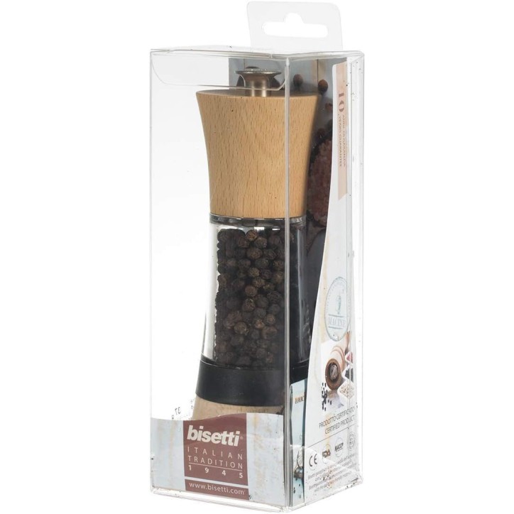 Moulin a poivre - BISETTI - PISA - 18 cm - Bois / Acryl