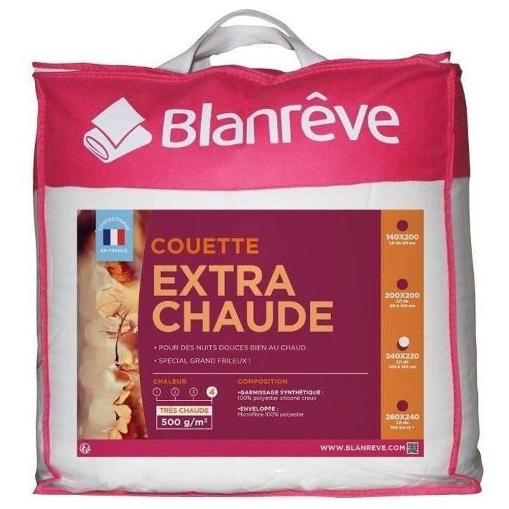 Couette Extra Chaude Microfibre - BLANREVE - 220 x 240 cm - Blanc Couette Extra Chaude Microfibre - BLANREVE - 220 x 240 cm - Blanc