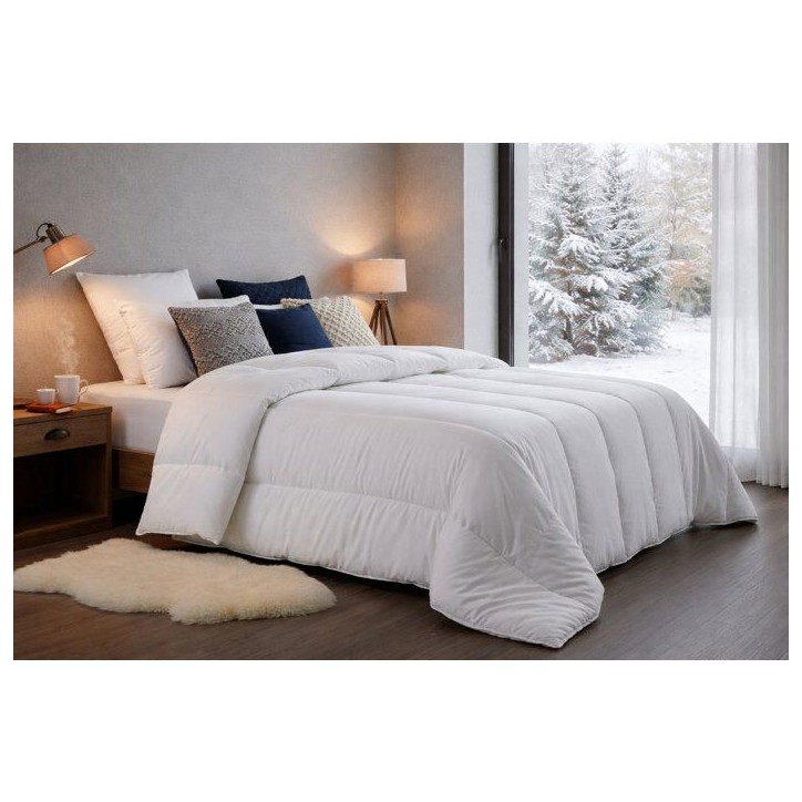 Couette Extra Chaude Microfibre - BLANREVE - 220 x 240 cm - Blanc Couette Extra Chaude Microfibre - BLANREVE - 220 x 240 cm - Blanc