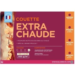 Couette Extra Chaude Microfibre - BLANREVE - 220 x 240 cm - Blanc