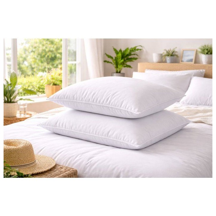 Lot de 2 Oreillers - BLANREVE - Spécial Transpiration - 60 x 60 cm - Blanc