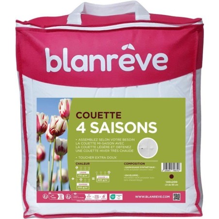Couette 4 Saisons 420 gr/m² - BLANREVE - 140 x 200 cm - Blanc