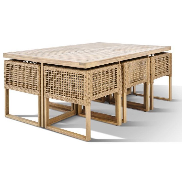 Ensemble repas de jardin CUBO - Table rectangulaire + 6 fauteuils - Structure en acier thermolaqué - 6 places - Bocarnea Ensemble repas de jardin CUBO - Table rectangulaire + 6 fauteuils - Structure en acier thermolaqué - 6 places - Bocarnea