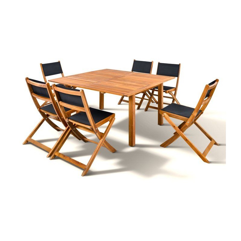 Ensemble repas de jardin TOSCANA - Table extensible + 6 chaises pliabl
