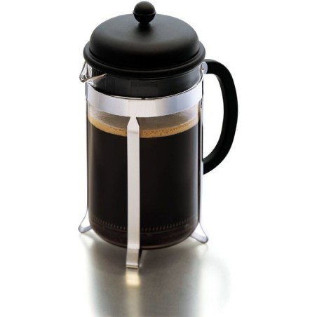 Cafetiere a piston avec couvercle en plastique - BODUM - Caffettiera - 12 tasses - 1,5 l - En tritan - Armature inox
