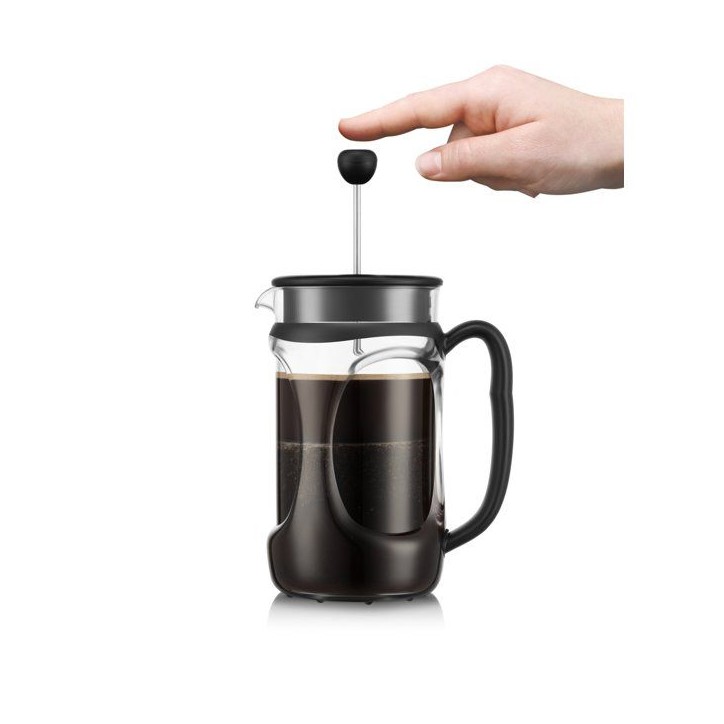 Cafetiere a piston - BODUM - Young Press - 1 L - 8 tasses - Verre / Noir Cafetiere a piston - BODUM - Young Press - 1 L - 8 tasses - Verre / Noir