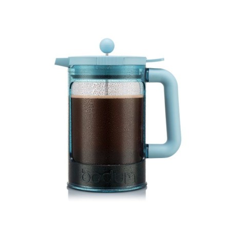Cafetiere - BODUM - Bean Set Hot & Cold Brew - 1,5 L - 12 tasses - Avec couvercle - Bleu