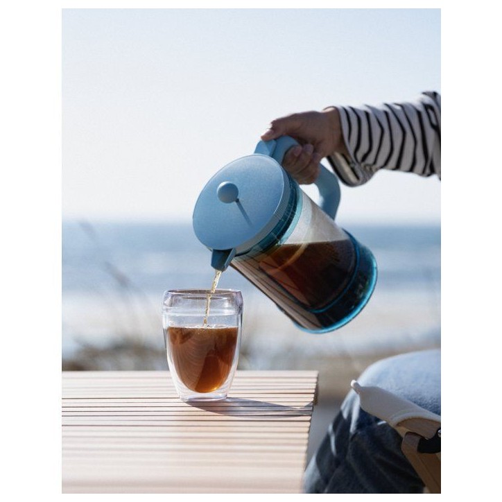Cafetiere - BODUM - Bean Set Hot & Cold Brew - 1,5 L - 12 tasses - Avec couvercle - Bleu