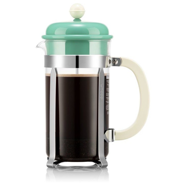 Cafetiere a piston avec verseuse - BODUM - Caffettiera - En verre - 8 tasses - 1 L - Vert