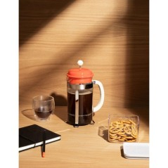 Cafetiere a piston avec verseuse - BODUM - Caffettiera - En verre - 8 tasses - 1 L - Orange