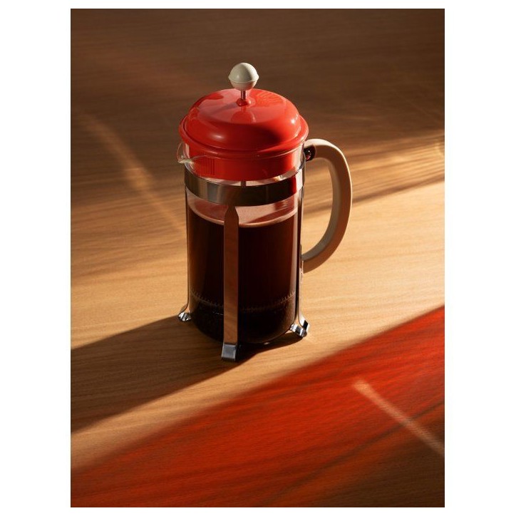 Cafetiere a piston avec verseuse - BODUM - Caffettiera - En verre - 8 tasses - 1 L - Orange