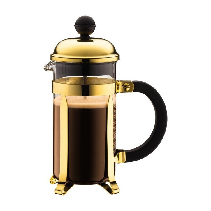 Cafetiere a piston - BODUM - Chambord - 0,35 L - 3 tasses - Acier inox - Or Cafetiere a piston - BODUM - Chambord - 0,35 L - 3 tasses - Acier inox - Or