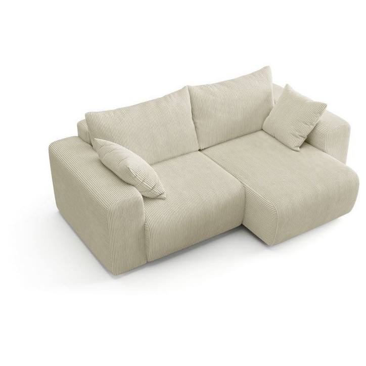 Canapé fixe d'angle réversible - 4 places - BOGOTA - Tissu Creme - 227 x 138 x 86 cm Canapé fixe d'angle réversible - 4 places - BOGOTA - Tissu Creme - 227 x 138 x 86 cm