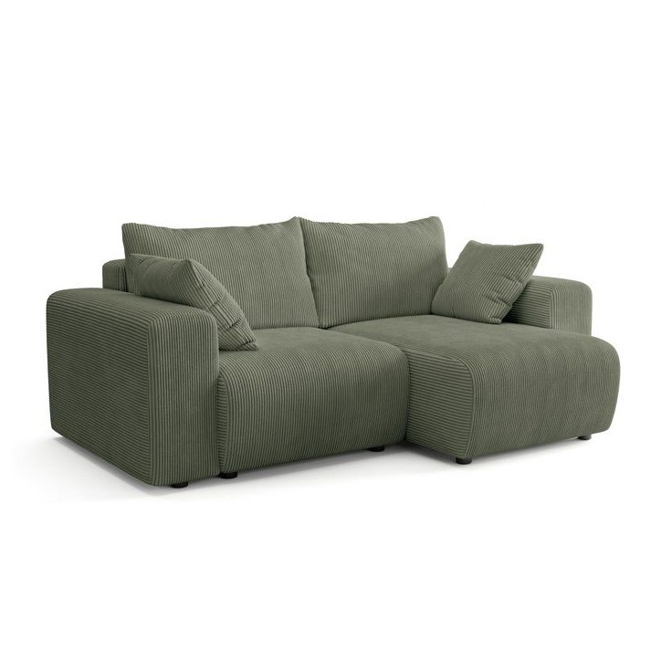 Canapé fixe d'angle réversible - 4 places - BOGOTA - Tissu Vert - 227 x 138 x 86 cm Canapé fixe d'angle réversible - 4 places - BOGOTA - Tissu Vert - 227 x 138 x 86 cm