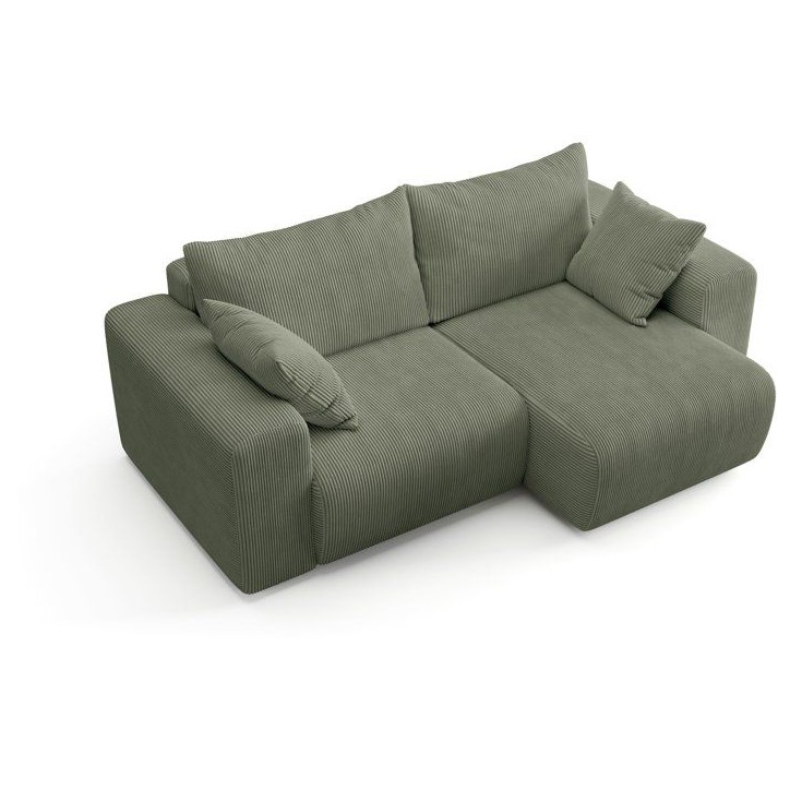 Canapé fixe d'angle réversible - 4 places - BOGOTA - Tissu Vert - 227 x 138 x 86 cm Canapé fixe d'angle réversible - 4 places - BOGOTA - Tissu Vert - 227 x 138 x 86 cm