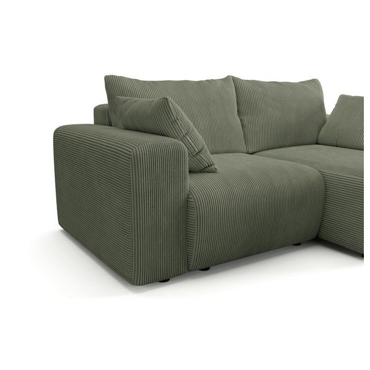 Canapé fixe d'angle réversible - 4 places - BOGOTA - Tissu Vert - 227 x 138 x 86 cm Canapé fixe d'angle réversible - 4 places - BOGOTA - Tissu Vert - 227 x 138 x 86 cm