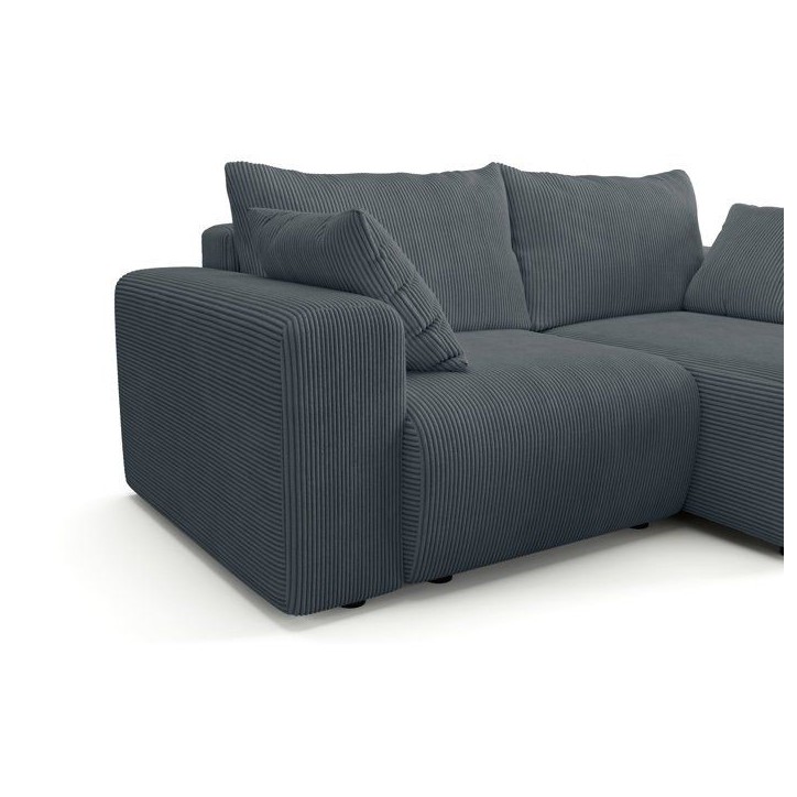 Canapé fixe d'angle réversible - 4 places - BOGOTA - Tissu Gris anthracite - 227 x 138 x 86 cm Canapé fixe d'angle réversible - 4 places - BOGOTA - Tissu Gris anthracite - 227 x 138 x 86 cm
