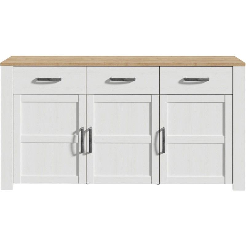 Buffet BOHOL Blanc – 3 Portes & 3 Tiroirs – L 166,1 × P 42 × H 8