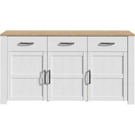 Buffet BOHOL Blanc – 3 Portes & 3 Tiroirs – L 166,1 × P 42 × H 8