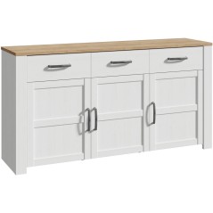 Buffet BOHOL Blanc – 3 Portes & 3 Tiroirs – L 166,1 × P 42 × H 8