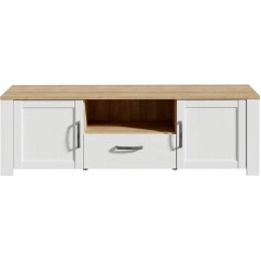 Meuble TV BOHOL Blanc – 2 Portes + 1 Tiroir + 1 Niche – L 166,1 ×