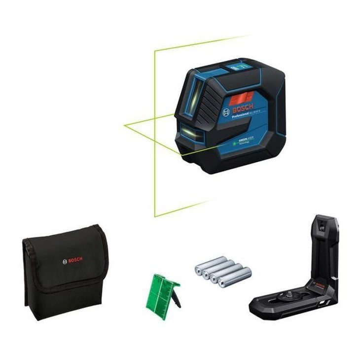 Laser lignes - BOSCH PROFESSIONAL - GLL 20-22 G - Laser vert - Alimentation Dual Power - Précision ± 0,3 mm/m