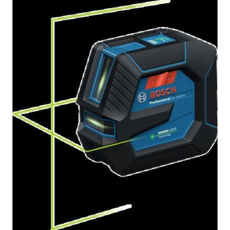 Laser lignes - BOSCH PROFESSIONAL - GLL 20-22 G - Laser vert - Alimentation Dual Power - Précision ± 0,3 mm/m