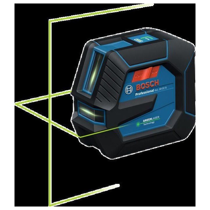 Laser lignes - BOSCH PROFESSIONAL - GLL 20-22 G - Laser vert - Alimentation Dual Power - Précision ± 0,3 mm/m