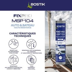 Mastic auto/bateau - BOSTIK - Fixpro MSP 104 - Colle et joint - Résis